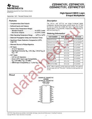 CD74HC151E datasheet  